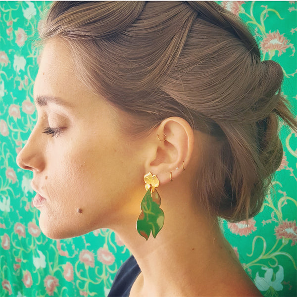 Double Bell Flower Lamina Earrings