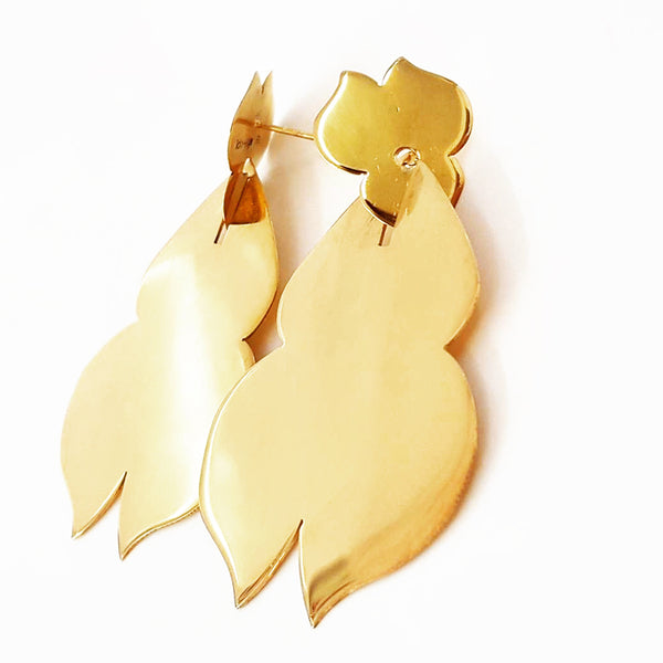 Double Bell Flower Lamina Earrings