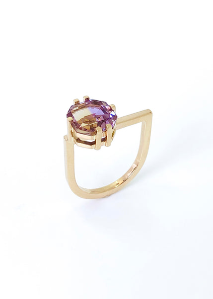 Annie Stacking Ring with Purple Ametrine and Honey Agate