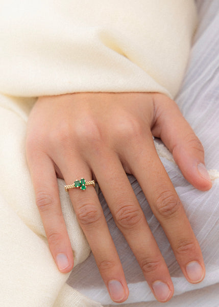 Natural Emerald Annie Stacking Ring