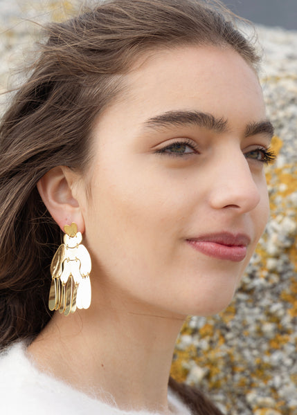 18ct Gold Plated Handmade Chandelier Earrings