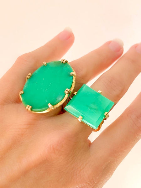 Chrysoprase Gold Ring