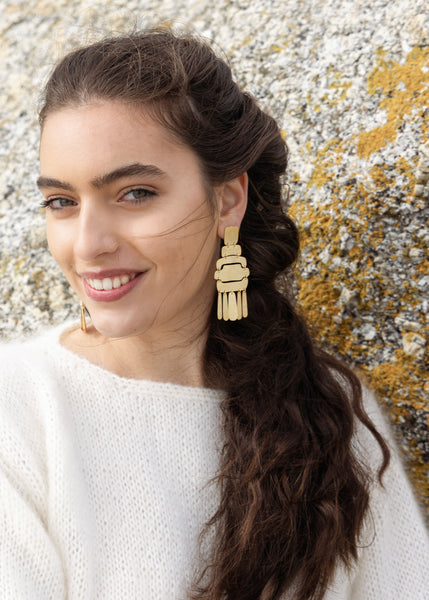 S/S 25 Brushed CANOE EARRINGS LARGE