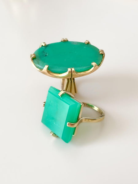 Chrysoprase Gold Ring