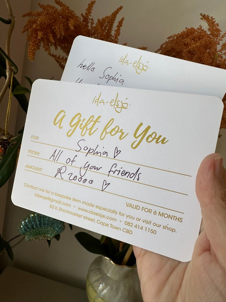 Ida Elsje gift certificate
