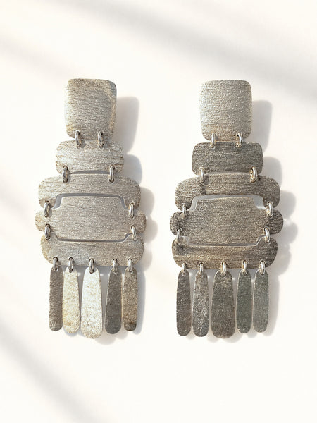 S/S 25 Brushed CANOE EARRINGS SILVER