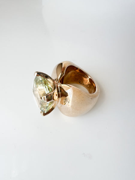 Bronze Ring With Prasiolite