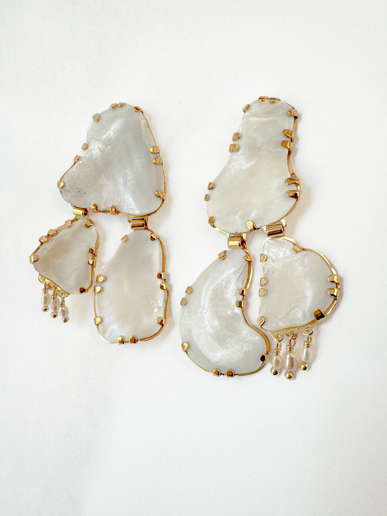 Mother of Pearl Earrings With Pearl