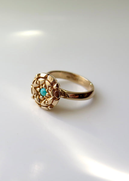 Button ring with Turquoise