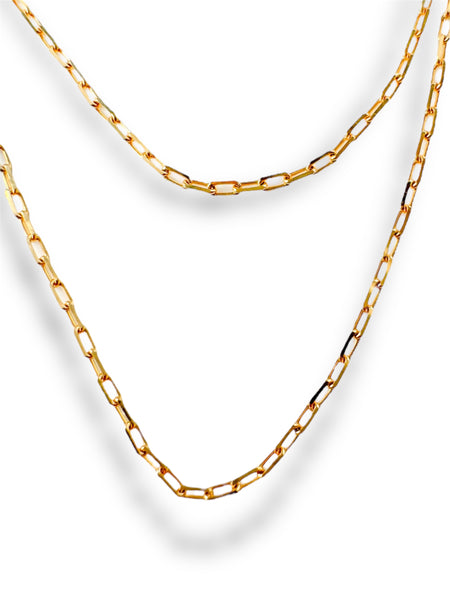 9ct Gold Paperclip chain with 9ct gold shell pendant