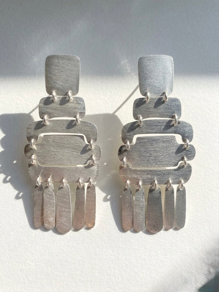 S/S 25 Brushed CANOE EARRINGS SILVER