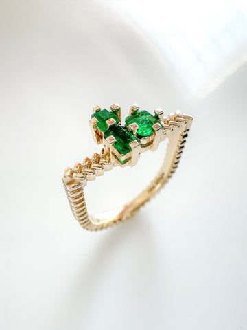 Natural Emerald Annie Stacking Ring