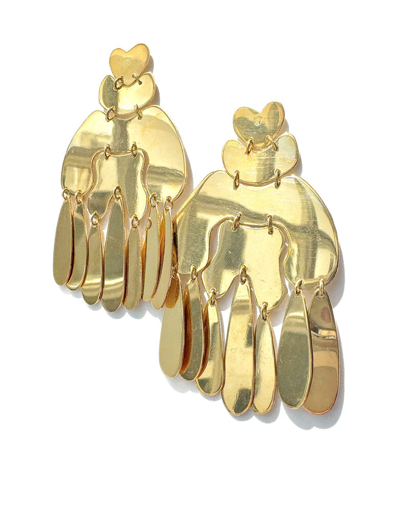 18ct Gold Plated Handmade Chandelier Earrings