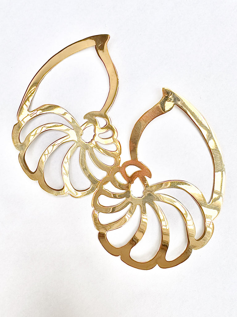 18ct Gold Plated Handmade Shell Shaped Earrings 3