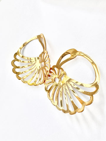 18ct Gold Plated Handmade Shell Shaped Earrings 2