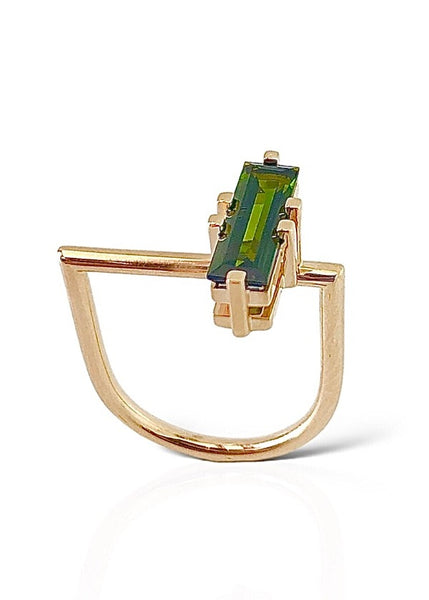 Annie Stacking Ring with Peach and Green Tourmaline
