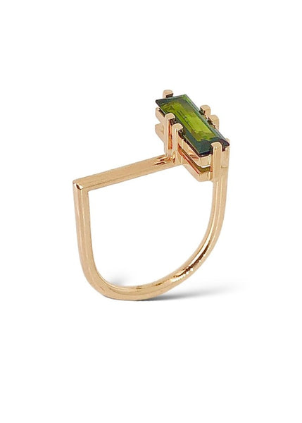 Annie Stacking Ring with Peach and Green Tourmaline