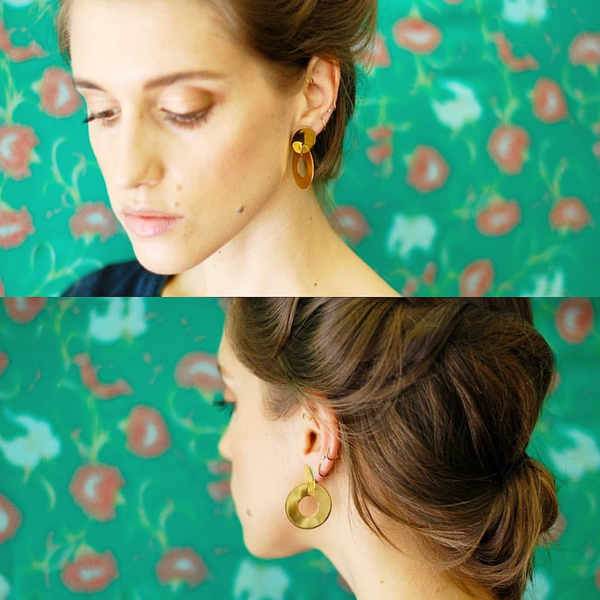 Double dot Lamina earrings