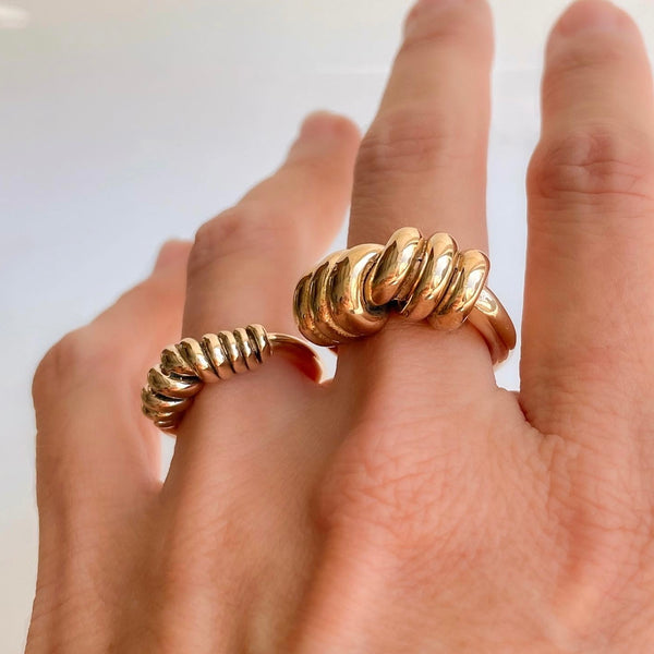 Small twisted together ring