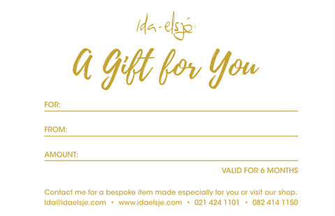 Ida Elsje gift certificate