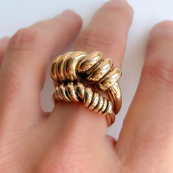 Small twisted together ring